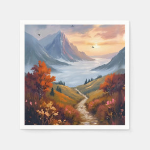 Guardanapo De Papel Devaneios de Outono Pintura de Paisagem de Monta