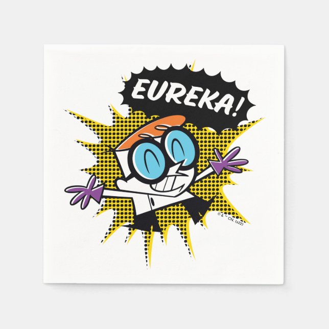 Guardanapo De Papel Dexter "Eureka!" Halftone Callout Graphic (Frente)