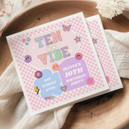 Guardanapo De Papel Dez É Uma Vibe Preppy Patch Aniversário de 10 Anos