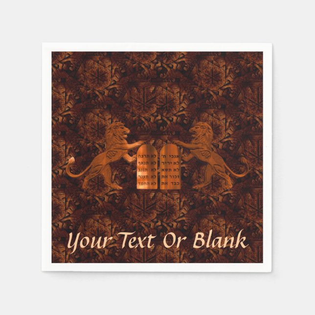 Guardanapo De Papel Dez Mandamentos e Leão (Frente)