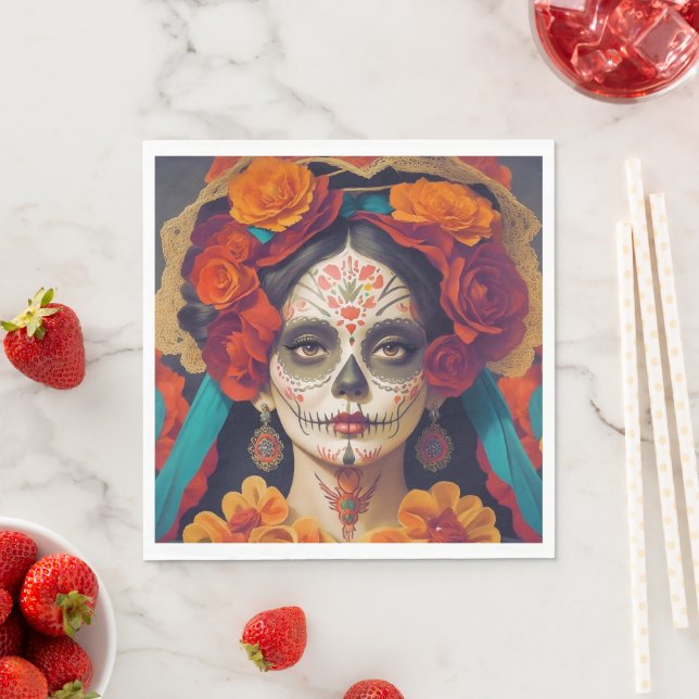 Guardanapo De Papel Dia Da Catrina Dos Mortos 1 (Insitu)