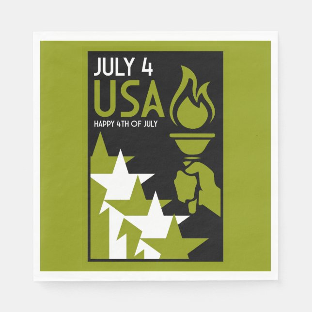 Guardanapo De Papel Dia da Independência Americana (Frente)