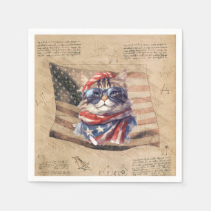 Guardanapo De Papel Dia da Independência Bandeira Americana Patriótica