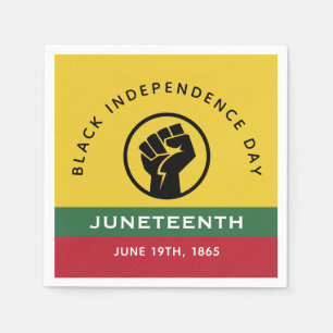 Guardanapo De Papel Dia da Independência Negra 1865 Texto Curvo