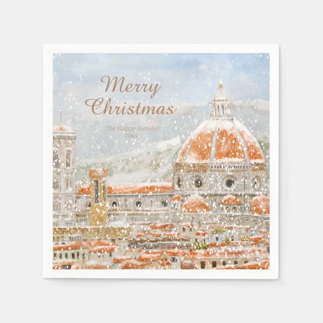 Guardanapo De Papel Dia das Neves da Itália Florence Christmas Napkins (Frente)