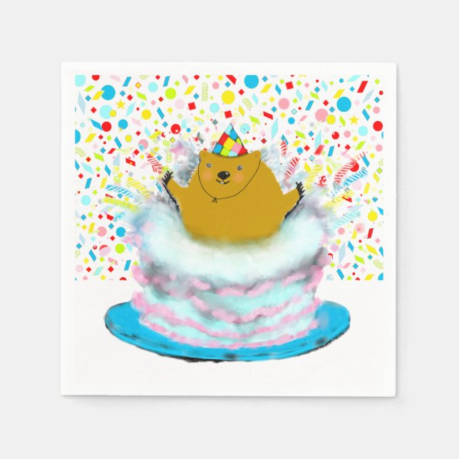 Guardanapo De Papel Dia de aniversário do Groundhog (Frente)