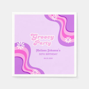 Guardanapo De Papel Dia de Aniversário do Partido Retro Groovy Daisies
