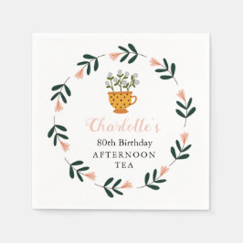 Guardanapo De Papel Dia de Aniversário do Tea na Tarde Moderna
