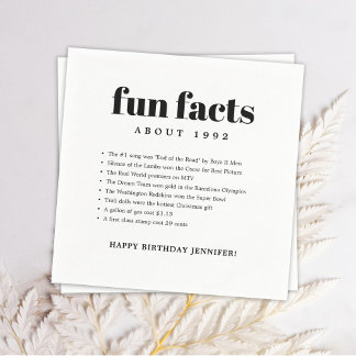 Guardanapo De Papel Dia de Aniversário dos Fatos Mínimos Modernos