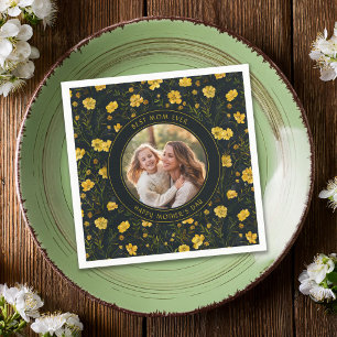 Guardanapo De Papel Dia de as mães de Flores Amarelo Elegante