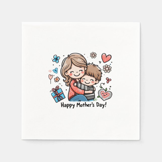 Guardanapo De Papel Dia de as mães Feliz (Frente)