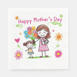 Guardanapo De Papel Dia de as mães Feliz