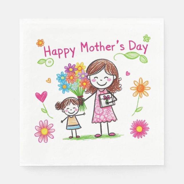 Guardanapo De Papel Dia de as mães Feliz (Frente)