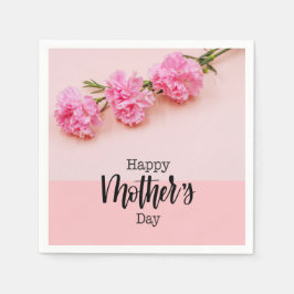 Guardanapo De Papel Dia de as mães feliz com a flor de cravos rosa