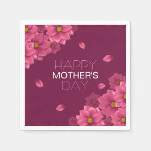 Guardanapo De Papel Dia de as mães Feliz Floral Elegante Nápoles