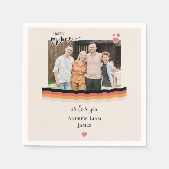 Guardanapo De Papel Dia de as mães feliz que te amamos (Frente)