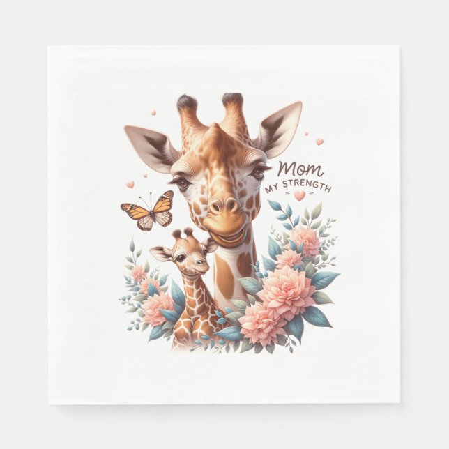 Guardanapo De Papel Dia de as mães Girrafe (Frente)