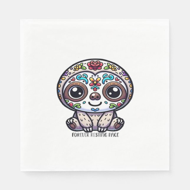 Guardanapo De Papel Dia De Los Muertos Sloth Camisa Ativa (Frente)
