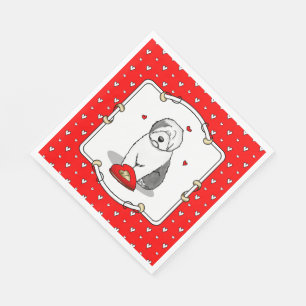 Guardanapo De Papel Dia de os namorados Antiga Cinza de Sheepdog Inglê