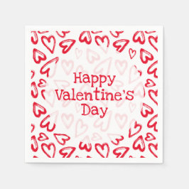 Guardanapo De Papel Dia de os namorados de Corações Vermelhos Desenhad