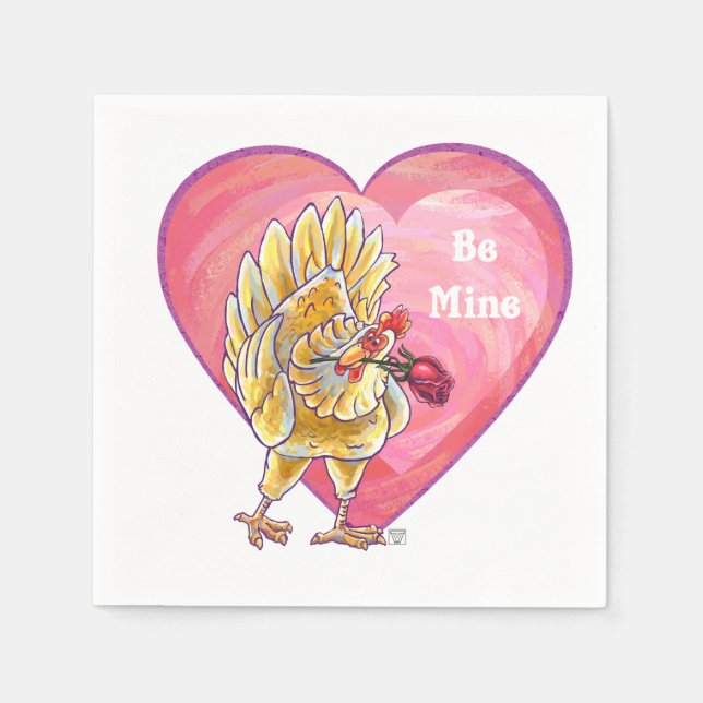 Guardanapo De Papel Dia de os namorados de frango (Frente)