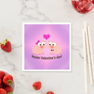Guardanapo De Papel Dia de os namorados Hoggy Pig Amor Pun