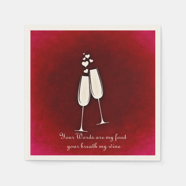 Guardanapo De Papel Dia de os namorados Romântico de Vinhos Gêmeos Nap (Frente)