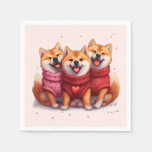 Guardanapo De Papel Dia de os namorados Shiba Inu Dogs