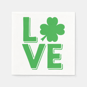 Guardanapo De Papel Dia de São Patrício Amor Irlandês Trevo Verde