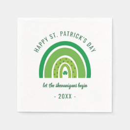 Guardanapo De Papel Dia de São Patrício Feliz de Shamrock Irlandês Ver