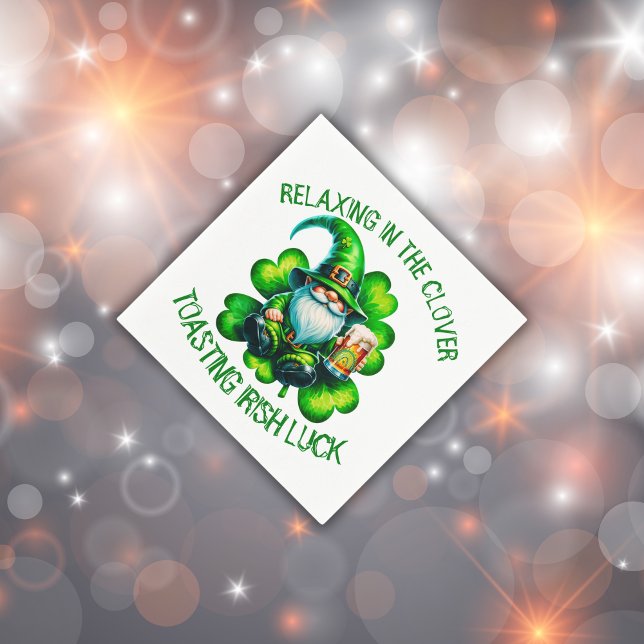 Guardanapo De Papel Dia de São Patrício Gnomo Bonito com Cerveja | (Criador carregado)