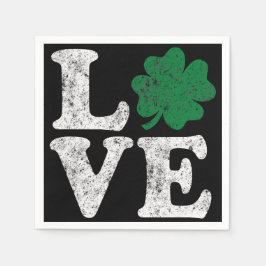 Guardanapo De Papel Dia de São Patrício LOVE Shamrock Irish