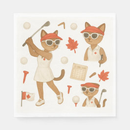 Guardanapo De Papel Dia do Canadá temido pelo golfista que ama gatos