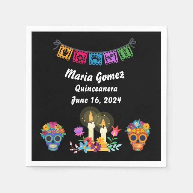 Guardanapo De Papel Dia do Crânio do Açúcar Morto (Frente)