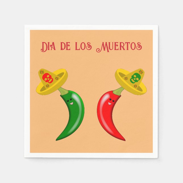 Guardanapo De Papel Dia dos Mortos do Chilis Mexicano (Frente)