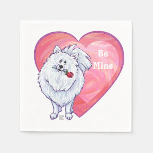 Guardanapo De Papel Dia dos namorados branco de Pomeranian