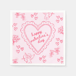 Guardanapo De Papel Dia dos Namorados Galentine Rosa Feminino
