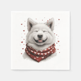 Guardanapo De Papel Dia dos Namorados Samoyed Cachorro