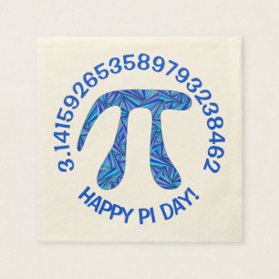 Guardanapo De Papel Dia feliz festivo do Pi do geek azul da matemátic