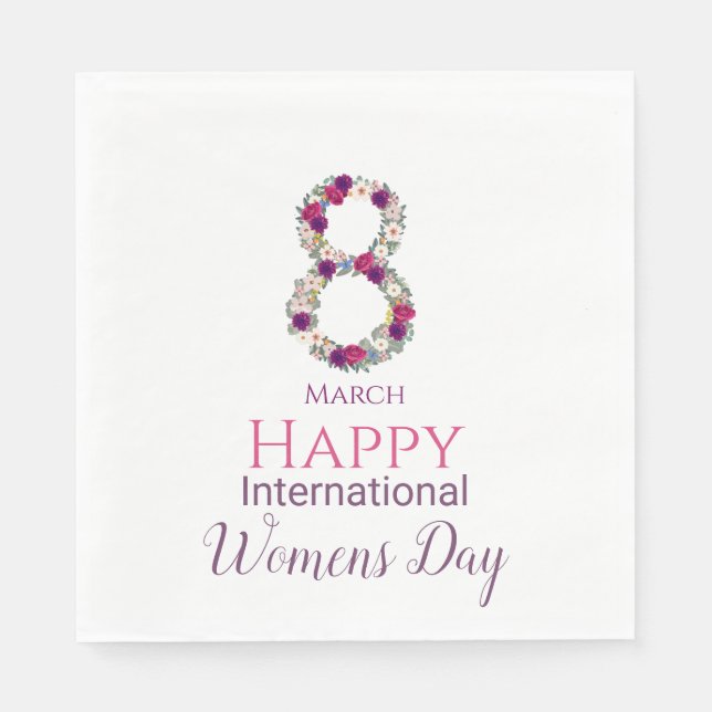 Guardanapo De Papel Dia Internacional das Mulheres, 8 de março (Frente)