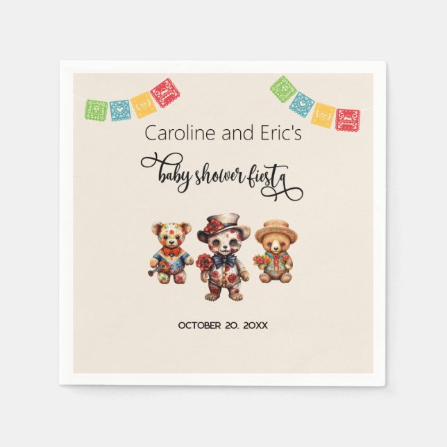 Guardanapo De Papel Dia Mexicano do Chá de fraldas Morto Fiesta (Frente)