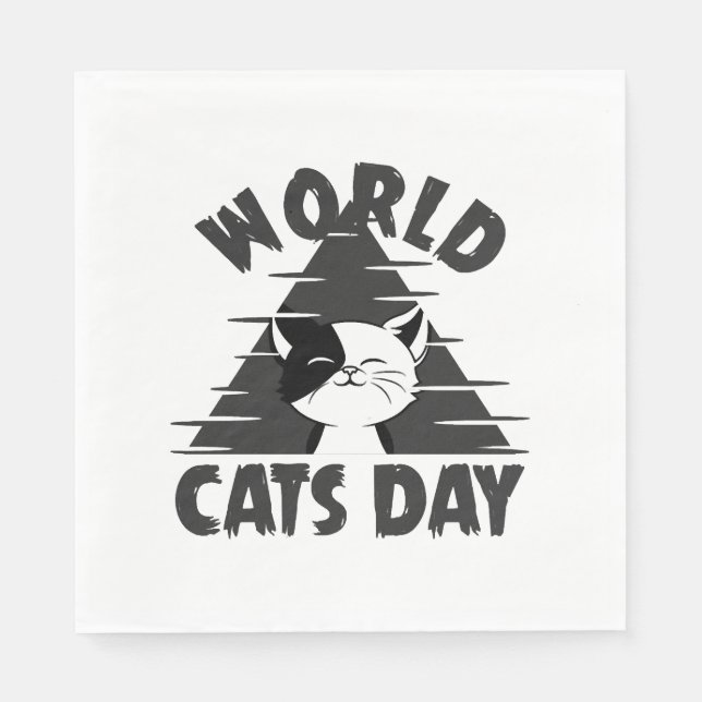 Guardanapo De Papel Dia Mundial dos Gatos (Frente)