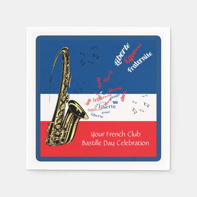 Guardanapo De Papel Dia Personalizado da Bastilha (Frente)