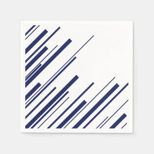 Guardanapo De Papel Diagonais em Azul e Branco
