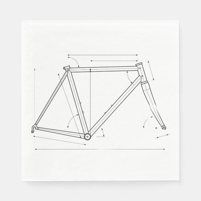 Guardanapo De Papel Diagrama de Geometria de Quadro de Bicicleta  (Frente)