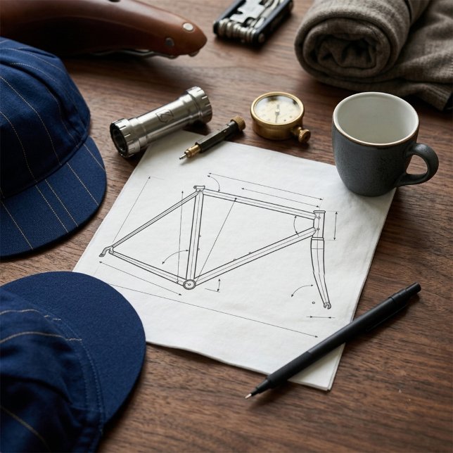 Guardanapo De Papel Diagrama de Geometria de Quadro de Bicicleta  (Criador carregado)