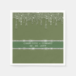 Guardanapo De Papel Diamante de Espuma Verde de Sage Moderna