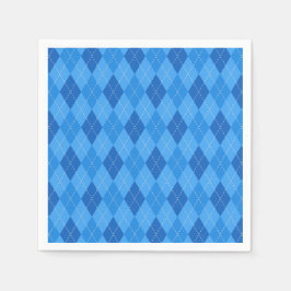 Guardanapo De Papel Diamantes Argyle Blue com linha pontilhada fina