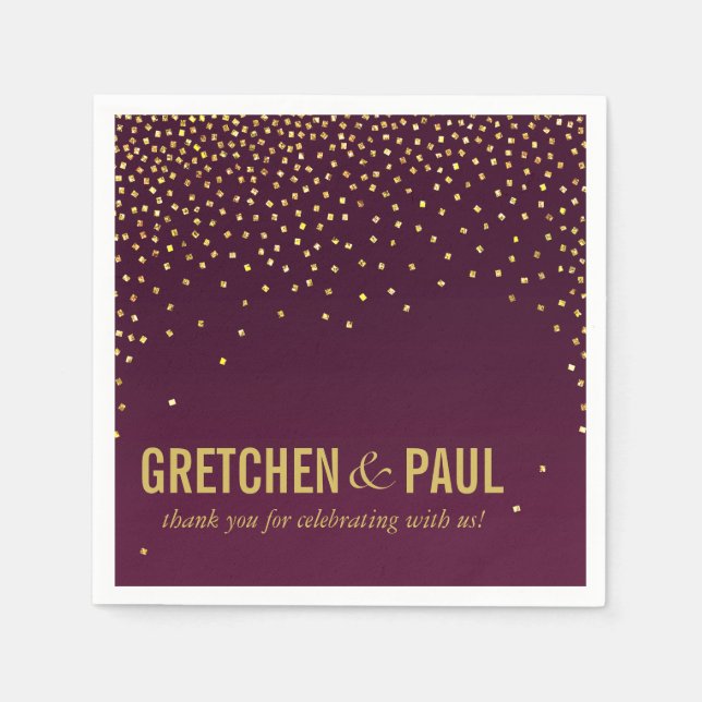 Guardanapo De Papel Diamantes no Sky Cocktail Party | beringela (Frente)