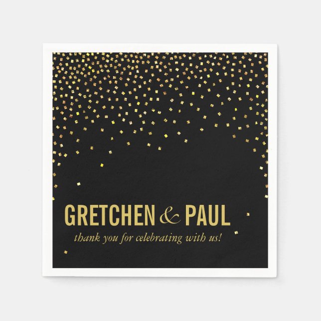 Guardanapo De Papel Diamantes no Sky Cocktail Party | preto (Frente)